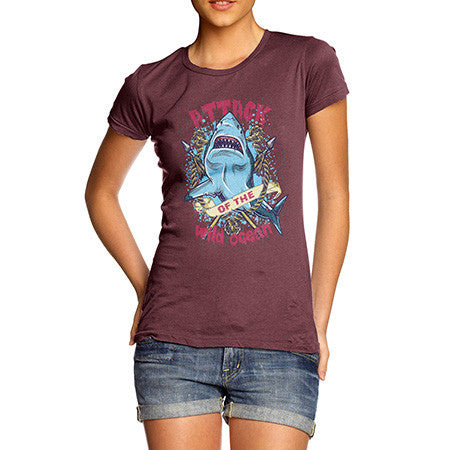 Women's Shark Attack On The Wild Ocean T-Shirt