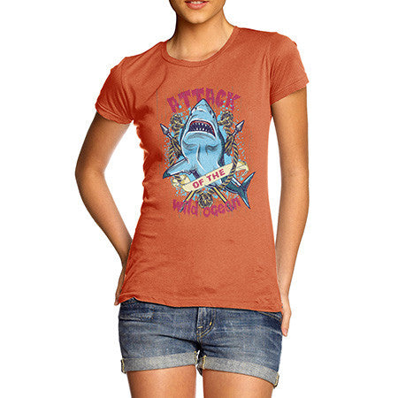 Women's Shark Attack On The Wild Ocean T-Shirt