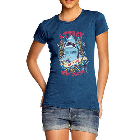 Women's Shark Attack On The Wild Ocean T-Shirt