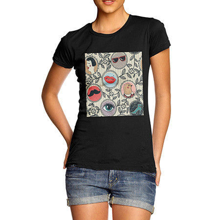 Women's Abstract Circle Pattern T-Shirt