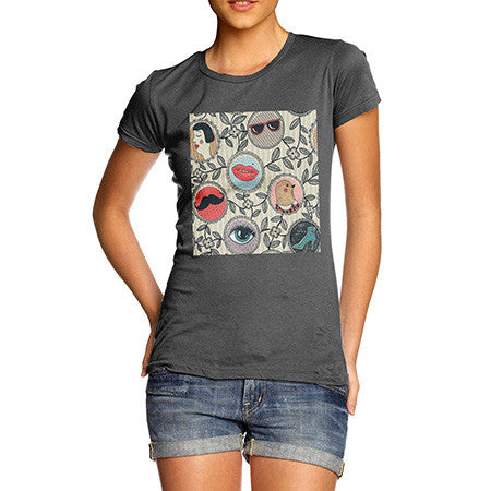 Women's Abstract Circle Pattern T-Shirt