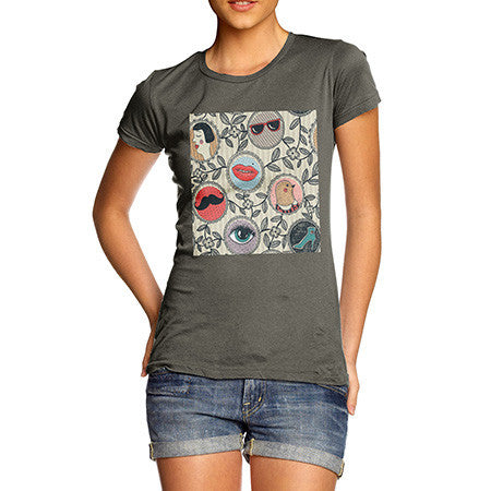 Women's Abstract Circle Pattern T-Shirt