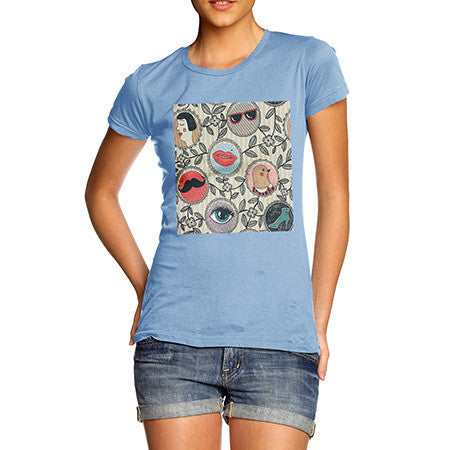 Women's Abstract Circle Pattern T-Shirt