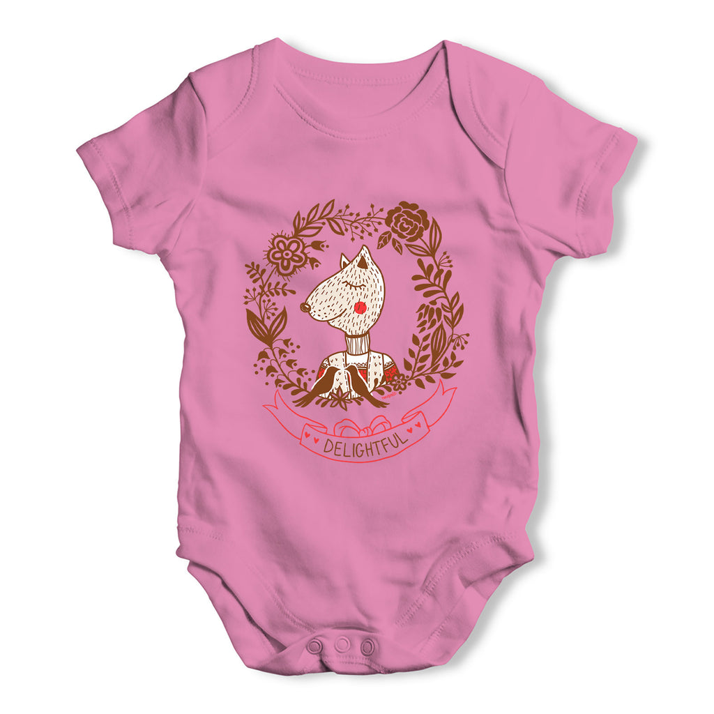 Delightful Fox Portrait Baby Grow Bodysuit