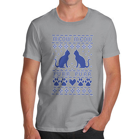 Men's Meow Purr Ugly Sweater T-Shirt