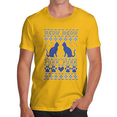 Men's Meow Purr Ugly Sweater T-Shirt