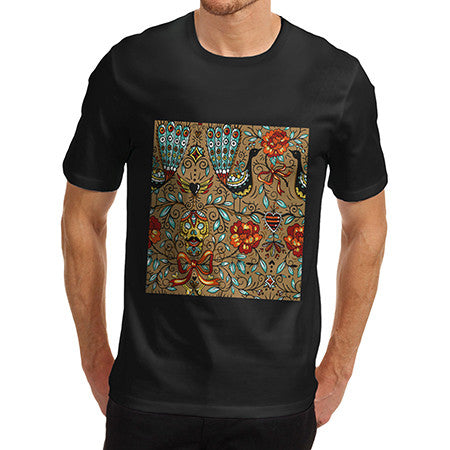 Men's Vintage Peacock Pattern T-Shirt