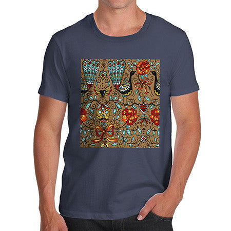 Men's Vintage Peacock Pattern T-Shirt