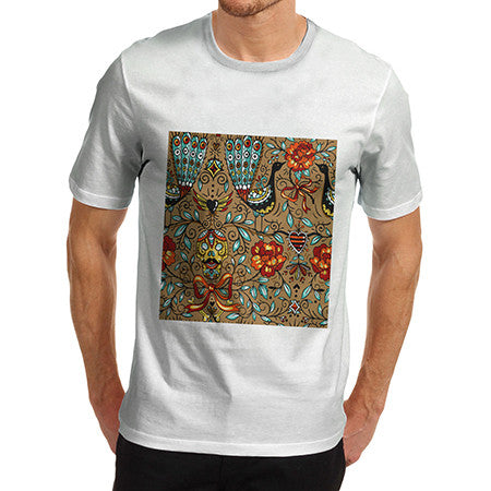 Men's Vintage Peacock Pattern T-Shirt