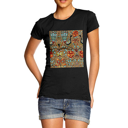 Women's Vintage Peacock Pattern T-Shirt