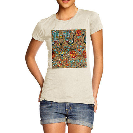 Women's Vintage Peacock Pattern T-Shirt
