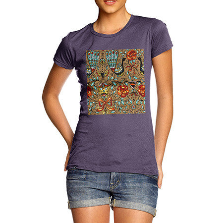 Women's Vintage Peacock Pattern T-Shirt