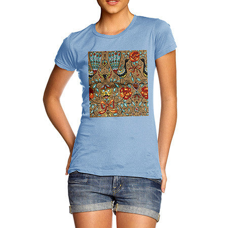Women's Vintage Peacock Pattern T-Shirt