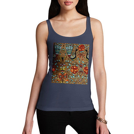 Women's Vintage Peacock Pattern Tank Top