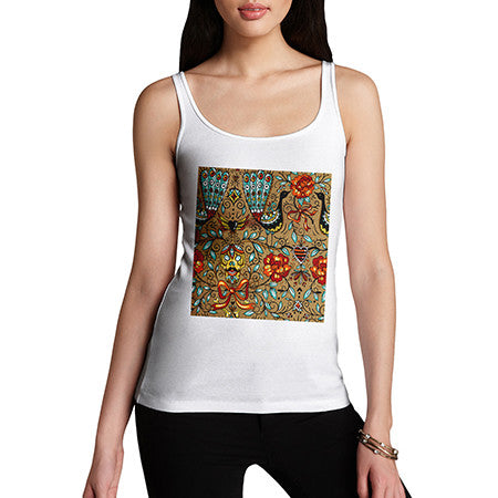 Women's Vintage Peacock Pattern Tank Top