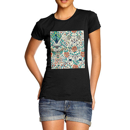 Women's Peacock and Diamonds Pattern T-Shirt