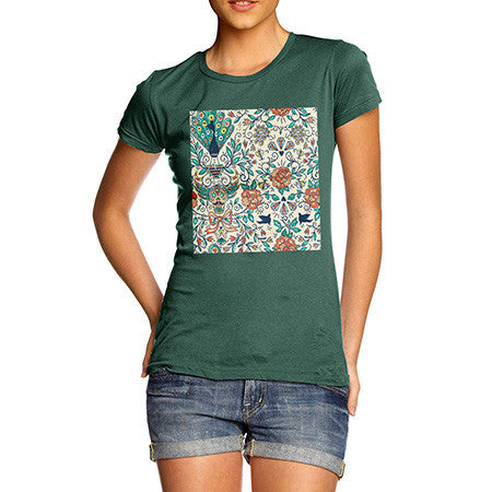 Women's Peacock and Diamonds Pattern T-Shirt