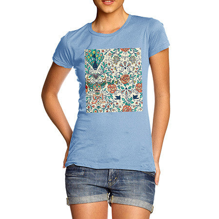 Women's Peacock and Diamonds Pattern T-Shirt
