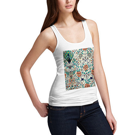 Women's Peacock and Diamonds Pattern Tank Top