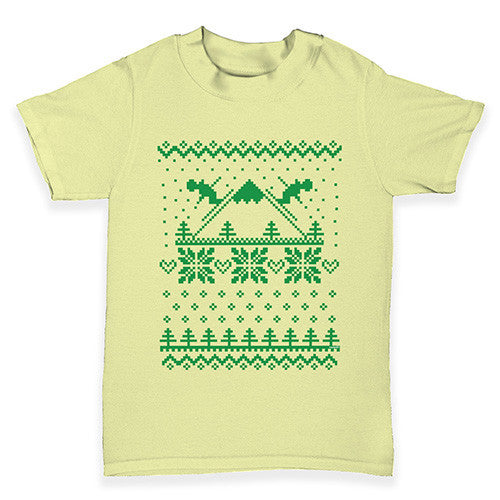 Ski Christmas Sweater Print Baby Toddler T-Shirt