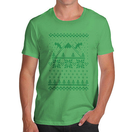 Men's Ski Ugly Christmas Sweater T-Shirt