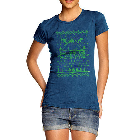 Women's Ski Ugly Christmas Sweater T-Shirt