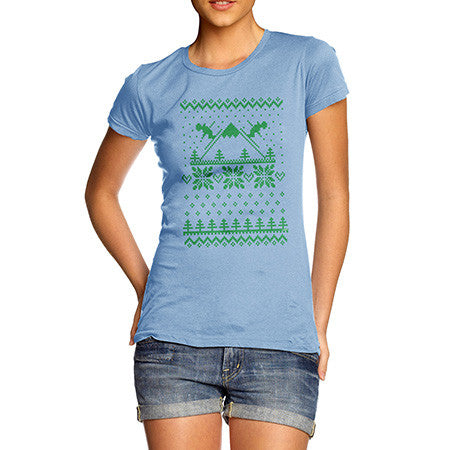 Women's Ski Ugly Christmas Sweater T-Shirt