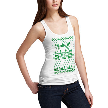 Women's Ski Ugly Christmas Sweater Tank Top