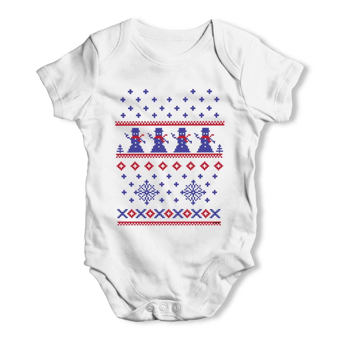 Christmas Snowman Pattern Baby Grow Bodysuit