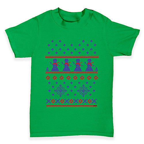 Christmas Snowman Pattern Baby Toddler T-Shirt