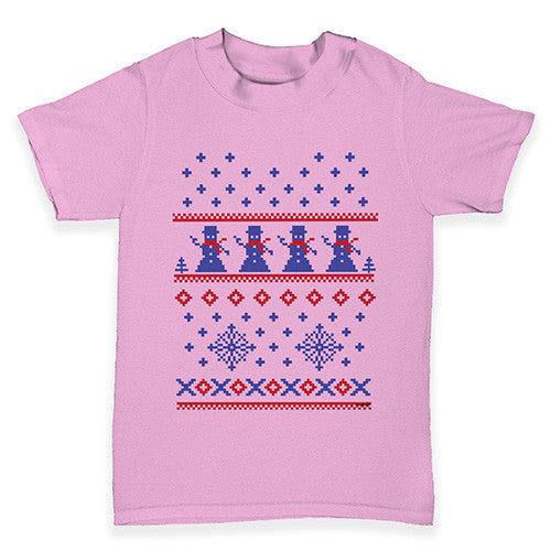 Christmas Snowman Pattern Baby Toddler T-Shirt