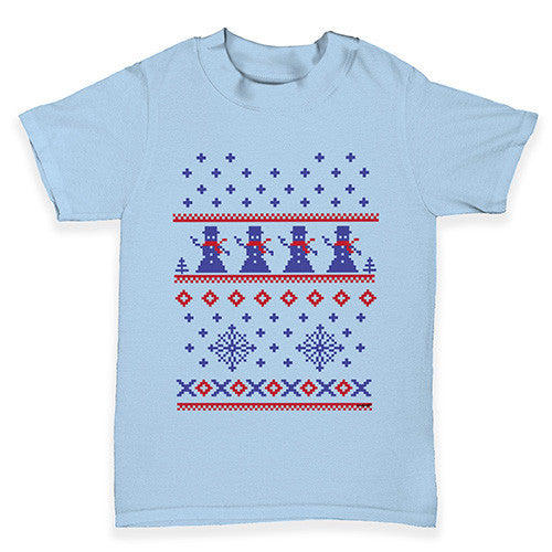 Christmas Snowman Pattern Baby Toddler T-Shirt