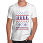 Men's Snowman Sweater Pattern T-Shirt