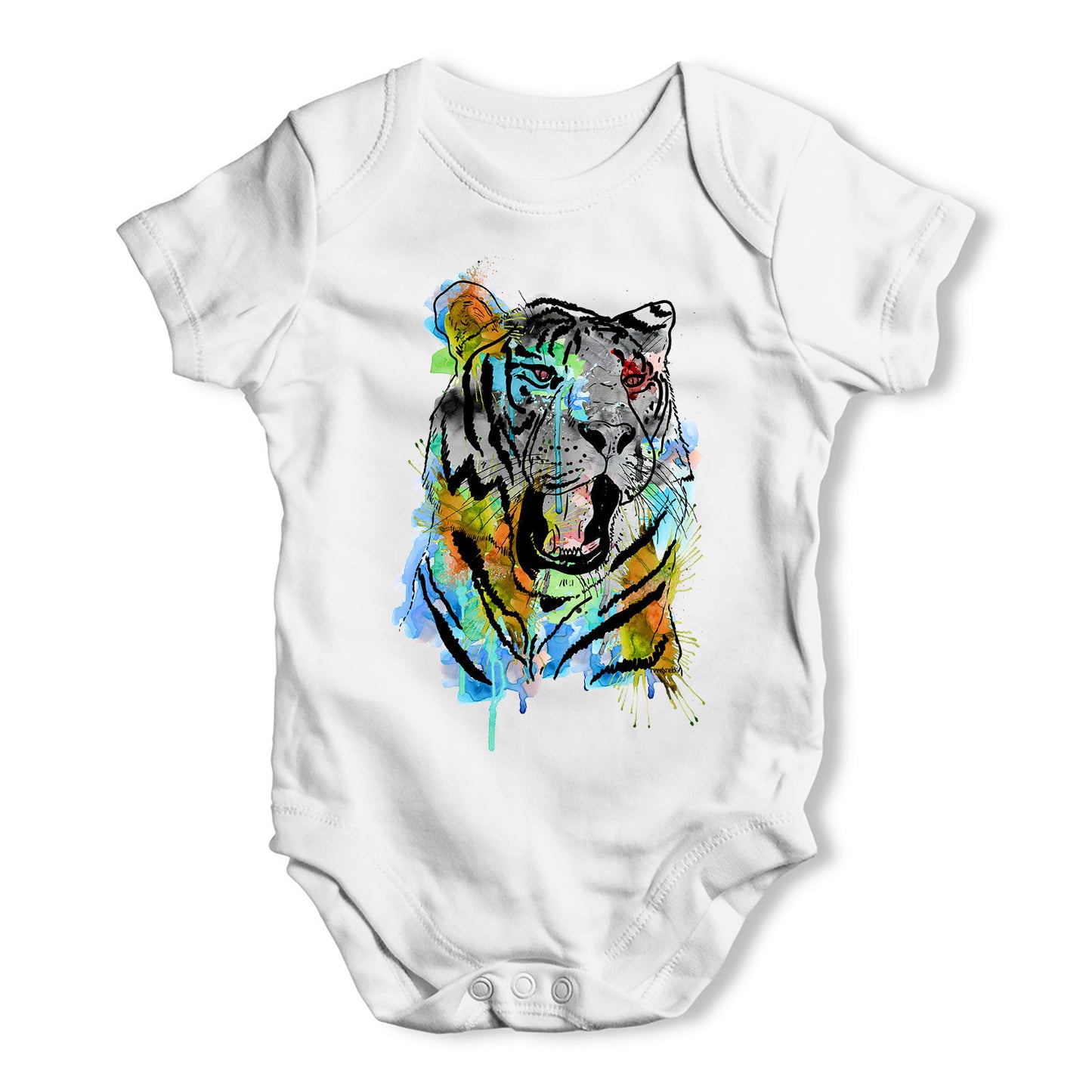 Rainbow Tiger Baby Grow Bodysuit