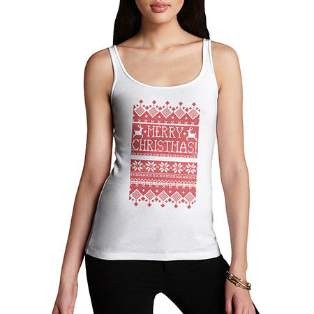 Women's Merry Christmas Ugly Christmas Sweater Tank Top