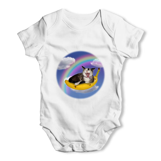 Banana Rainbow Cat Baby Grow Bodysuit