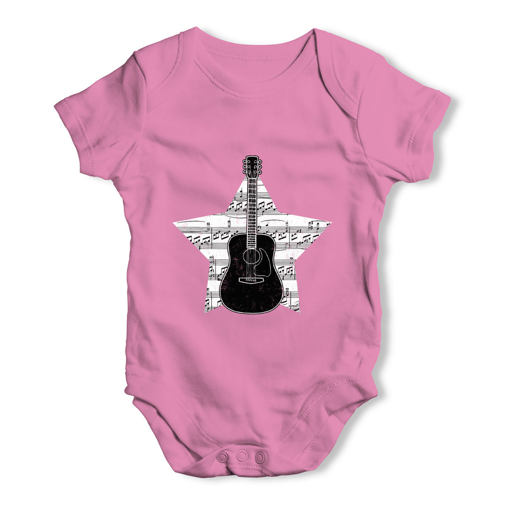 Guitar Music Notes Star Baby Grow Bodysuit