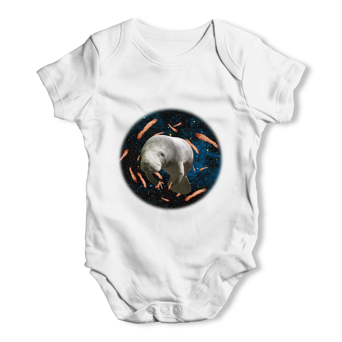 Space Bacon Manatee Baby Grow Bodysuit