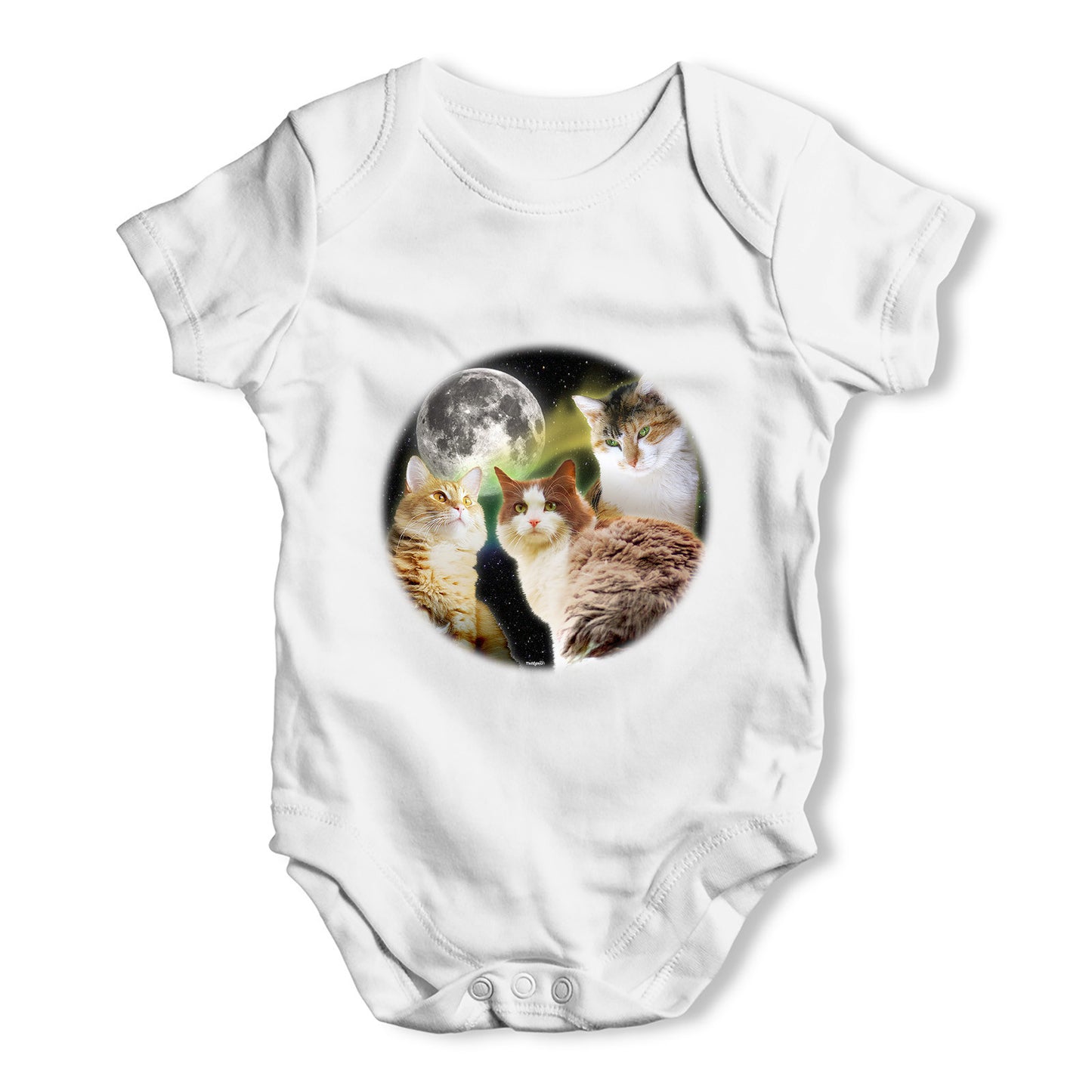 Three Cats Moon Baby Grow Bodysuit