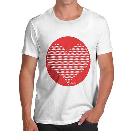 Men's Valentines Love Heart Pattern T-Shirt