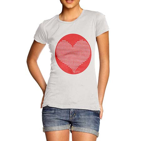 Women's Valentines Love Heart Pattern T-Shirt