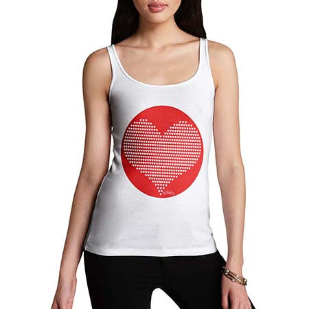 Women's Valentines Love Heart Pattern Tank Top