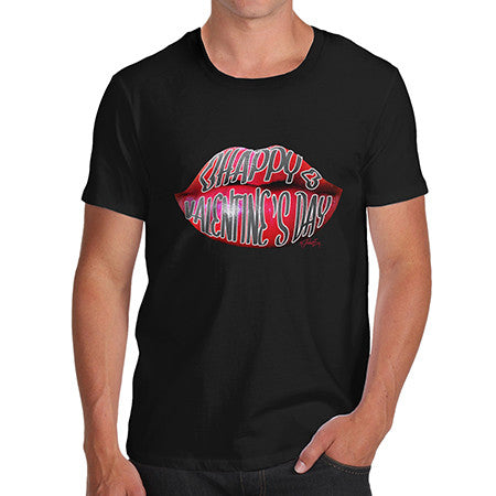 Men's Happy Valentines Day Lips T-Shirt