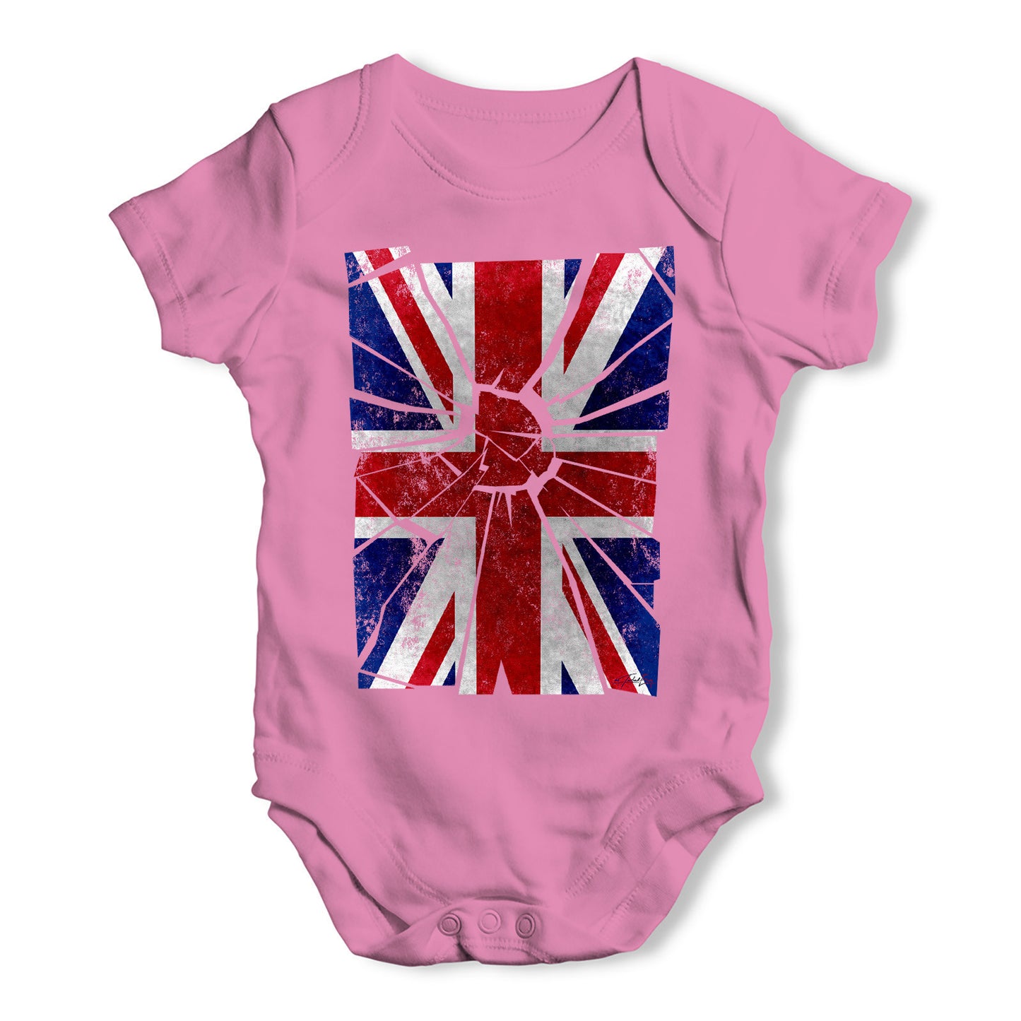 Shattered Distressed Union Baby Grow Bodysuit