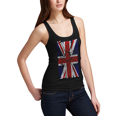 Women's Shattered Union Jack UK Flag Tank Top