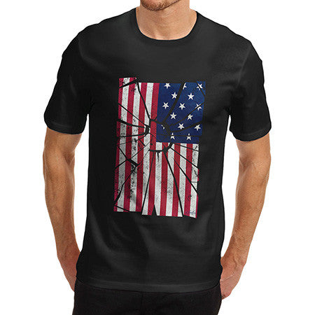 Men's Shattered Stars And Stripes USA Flag T-Shirt