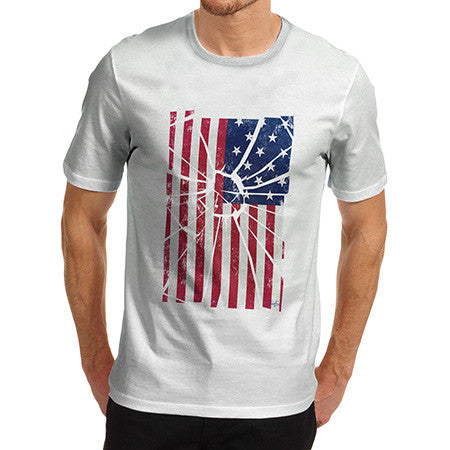 Men's Shattered Stars And Stripes USA Flag T-Shirt