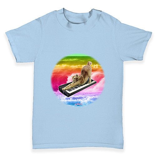 Keyboard Rainbow Cat Baby Toddler T-Shirt