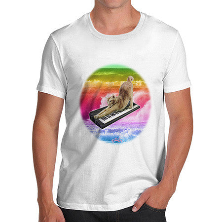 Men's Keyboard Rainbow Cat T-Shirt