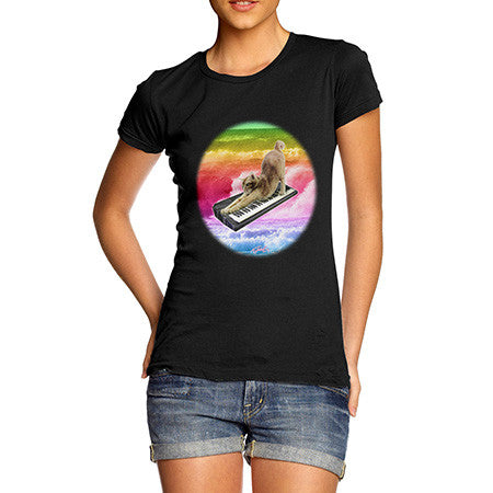 Women's Keyboard Rainbow Cat T-Shirt